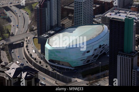 Luftaufnahme der ersten direkten Stadion Auditorium gig Veranstaltungsort in Leeds, West Yorkshire, UK Stockfoto