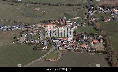 Luftaufnahme von aldbrough St. John in der Nähe von Richmond, North Yorkshire, Großbritannien Stockfoto