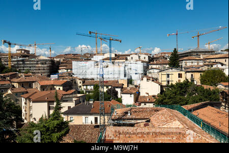 Erdbeben, Wiederaufbau LAquila. , Abruzzen, Italien, Europa Stockfoto