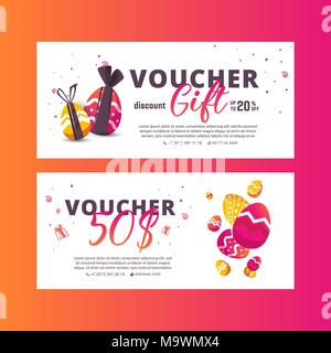 Ostern Verkauf Banner Vorlage Hintergrund. Kann für Gutschein, Wallpaper, Flyer, Einladungen, Poster, Broschüre, Coupon Rabatt verwendet werden, Grußkarte, Stock Vektor