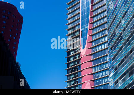 Fira de Barcelona Gebäude von dem japanischen Architekten Toyo Ito. Barcelona, Katalonien, Europa. Stockfoto