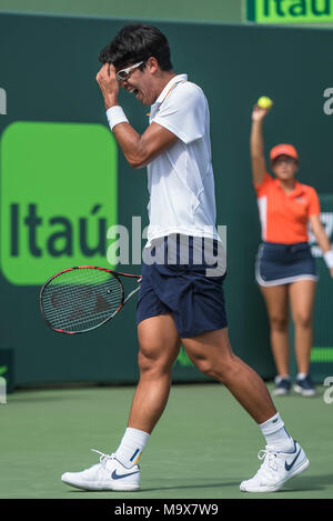 Miami, Florida, USA. 28. März, 2018. USA. Spiel für den Viertelfinalen, an diesem Mittwoch (28.). Hyeon Chung (ADR). Quelle: Fabio Leoni/FotoArena/Alamy leben Nachrichten Stockfoto