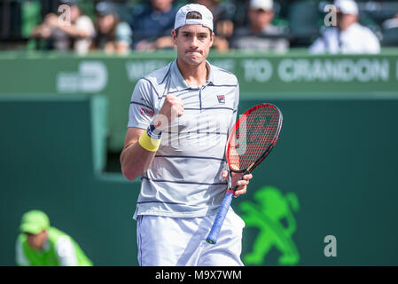 Miami, Florida, USA. 28. März, 2018. USA. Spiel für den Viertelfinalen, an diesem Mittwoch (28.). John Isner (USA). Quelle: Fabio Leoni/FotoArena/Alamy leben Nachrichten Stockfoto