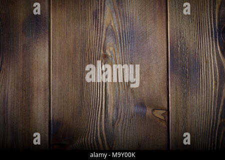 Die braune altes Holz Textur mit Knoten im rustikalen Stil Stockfoto