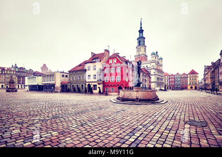 Vintage getonten Bild der Marktplatz in Posen, Polen. Stockfoto