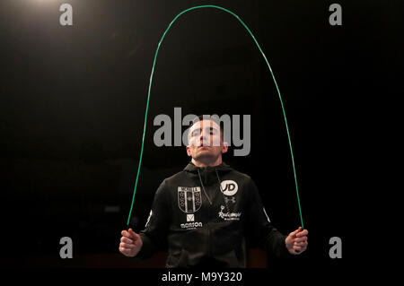 Anthony Crolla während der Media Training in der St. David's Hall, Cardiff. Stockfoto