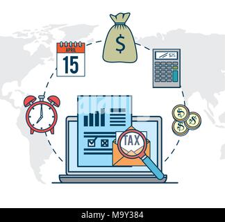 Steuer tag zeit Symbole Stock Vektor