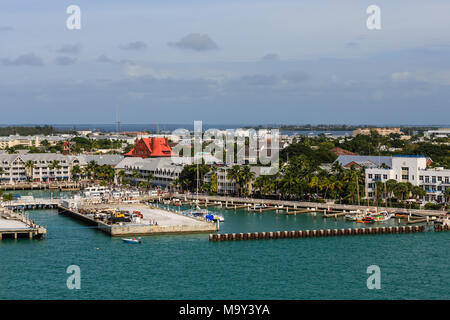 Hafen und Mallory Square in Key West Stockfoto