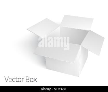 Weiße leere Box mockup Vorlage öffnen Stock Vektor