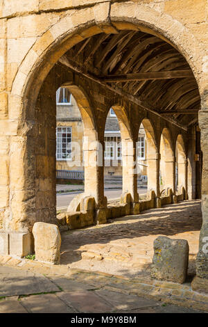 Stein Halle - errichtet 1627 in Chipping Campden, Gloucestershire, England Stockfoto