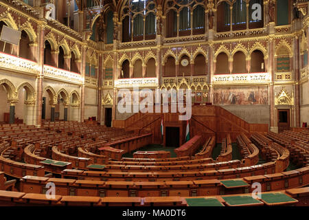 Budapest (Ungarn) - Aula der Ungarischen Parlament Stockfoto