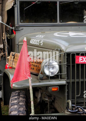 Große US-Army truck, wahrscheinlich Dodge WC Serie angezeigt als Teil eines 1940er Wochenende auf dem North Norfolk Eisenbahn im September 2017. Stockfoto