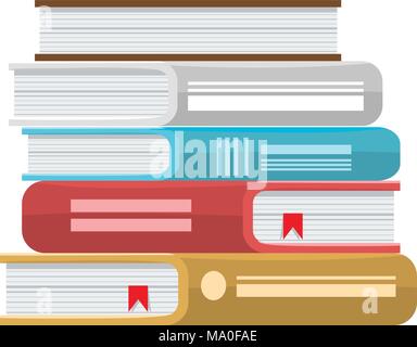 Stapel Bücher Vector Illustration. Symbol Stapel Bücher mit Farbe und Stil. Stock Vektor