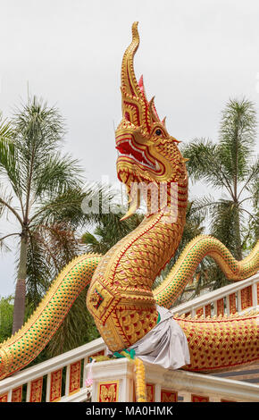 Thai Dragon oder König der Naga-statue Stockfoto