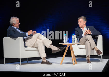 Juan Manuel Santos Calderón ist der kolumbianische Präsident und Friedensnobelpreisträger 2016 besucht Cannes Lions Festival, Cannes, Frankreich, 22. Juni 2017 Stockfoto