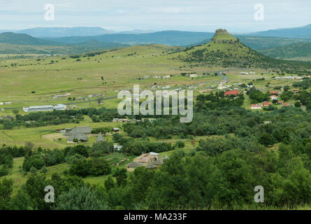 Nqutu, KwaZulu-Natal, Südafrika, moderne Ansicht von Isandlwana Schlachtfeld, der britischen Niederlage, AngloZulu Krieg, 22. Januar 1879, Landschaft Stockfoto