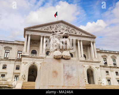 Das portugiesische Parlament Gebäude, Versammlung der Republik, in Lissabon, Portugal. Stockfoto