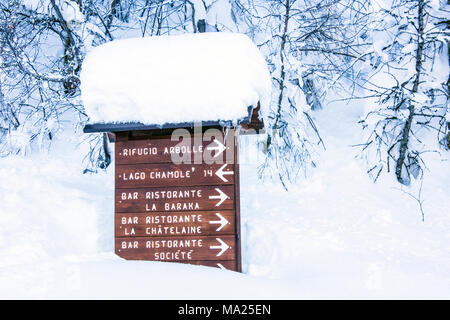 Pila Ski Resort, Aostatal, Italien Stockfoto