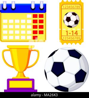 Fußball-Weltmeisterschaft warten cartoon Icon Set Stock Vektor