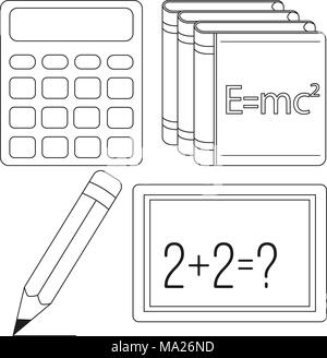 Analysis und Physik studieren Icon Set Stock Vektor