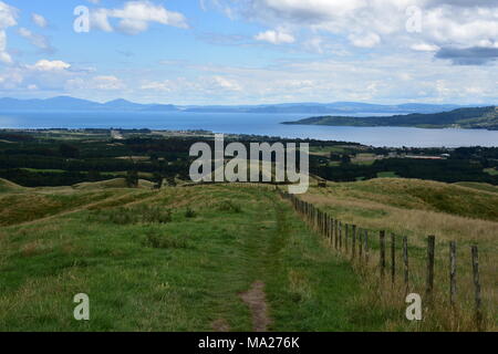 Vista von Taupo umgibt, vom Berg Tauhara Stockfoto