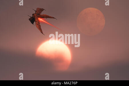 Die interplanetare Raumfahrt Stockfoto