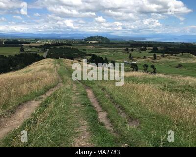 Vista von Taupo umgibt, vom Berg Tauhara Stockfoto