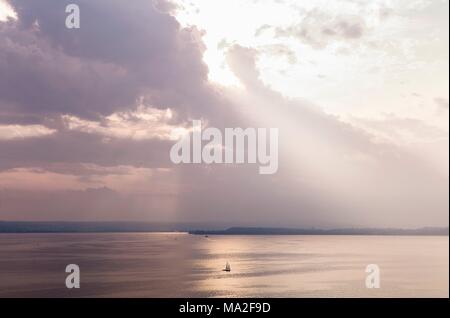 Ein Blick von der Aufricht Weingut am Bodensee, Meersburg Stockfoto