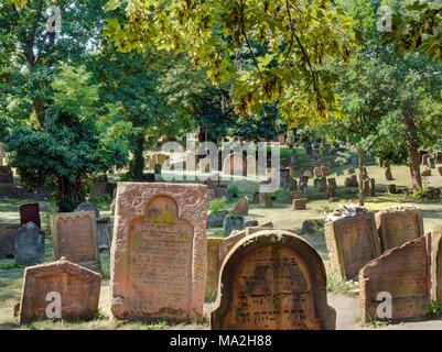 Der jüdische Friedhof in Worms Heiliger Sand, Handwerkskammer Rheinhessen, Deutschland Stockfoto