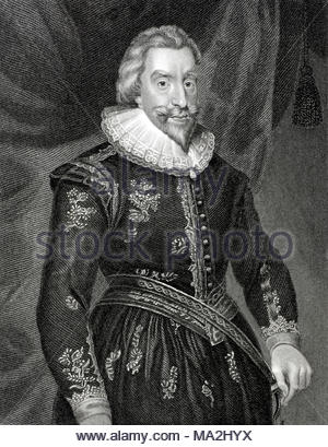 1. Herr Walter Aston, Aston von Forfar, 1584 - 1639, war ein englischer Höfling und Diplomat, antike Gravur ca. 1850 Stockfoto