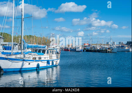 Burger Binnensee mit Hafen, Burg, Fehmarn, Ostsee, Schleswig-Holstein, Deutschland, Europa Stockfoto