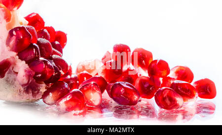 Granatapfel Obst hautnah. Stockfoto