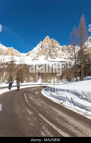 Passo Falzarego, Cortina d'Ampezzo Dorf, Belluno, Venetien, Italien Stockfoto