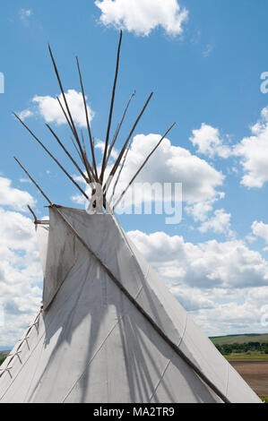 Weißes tipi Nahaufnahme Stockfoto