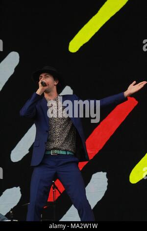 Maximo Park die Hauptbühne bei Lkw-Festival 2017. Stockfoto