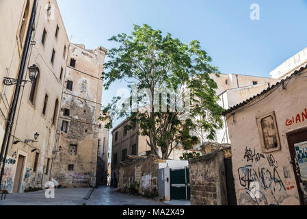 Palermo, Italien - 10 August 2017: Straße in der Altstadt von Palermo auf Sizilien, Italien Stockfoto