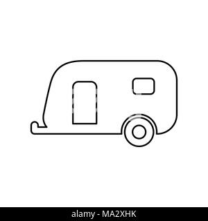 Caravan Anhänger Symbol einfache flache Vector Illustration. Stock Vektor
