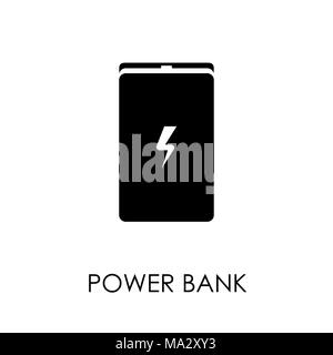 Power Bank Symbol Flat Style Vector Illustration. Stock Vektor