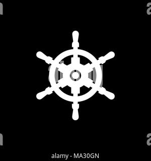 Yachtcharter Handrad Symbol einfache Flat Style Abbildung. Stock Vektor