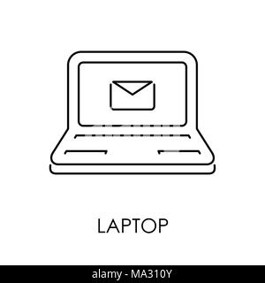 Laptop symbol Flat Style Vector Illustration. Stock Vektor