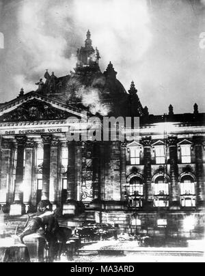 Reichstagsbrand in Berlin, 27. Februar 1933 Stockfoto