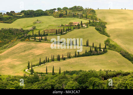 Von Siena in der Toskana, Provence, La Foce in der Toskana Hügel, Italien Stockfoto