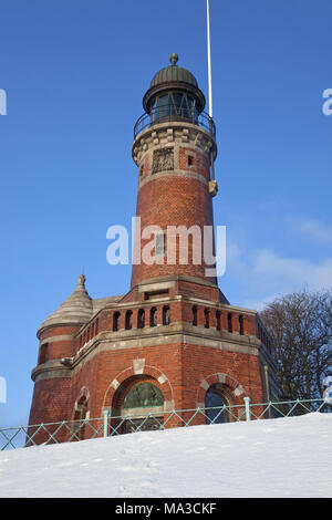 Leuchtturm Holtenau am Nordufer des Nord-Ostsee-Kanal in Kiel, Schleswig-Holstein, Norddeutschland, Deutschland, Stockfoto