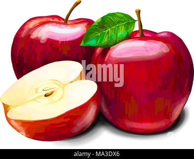 Red Apple süße Frucht Stock Vektor
