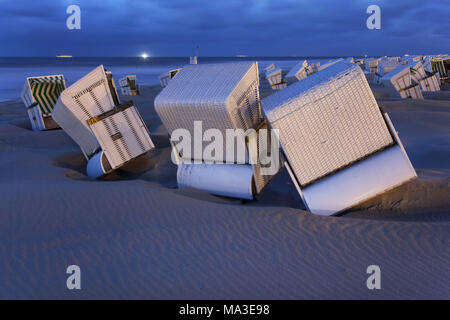 Strand auf der Insel Wangerooge, die Ostfriesen, Niedersachsen, Deutschland, Europa, Stockfoto