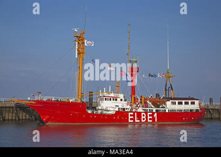 Feuerschiff "ELBE 1" auf "Alte Liebe" Cuxhaven, Niedersachsen, Deutschland, Europa, Stockfoto