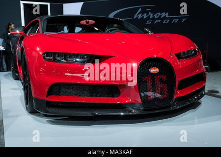 New York, NY - 29. März 2018: Bugatti Chiron Sport auf 2018 New York International Auto Show" im Jacob Javits Center Credit: Lev radin/Alamy leben Nachrichten Stockfoto