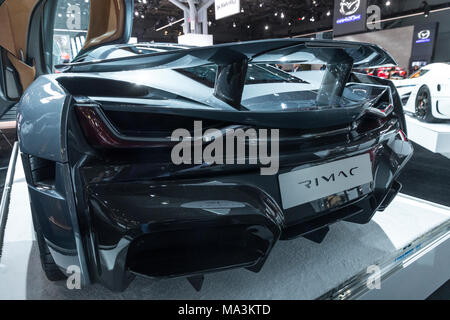 New York, NY - 29. März 2018: Rimac c zwei Konzept hyper Auto auf 2018 New York International Auto Show" im Jacob Javits Center Credit: Lev radin/Alamy leben Nachrichten Stockfoto