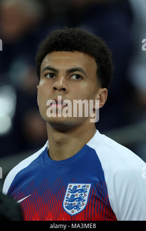 England's Dele Alli während der internationalen Freundschaftsspiel zwischen England 1-1 Italien im Wembley Stadium am 27. März 2017 in London, England. Credit: Maurizio Borsari/LBA/Alamy leben Nachrichten Stockfoto