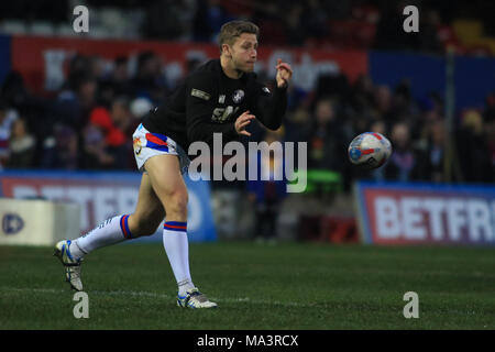 Wakefield, Großbritannien. 29 März 2018, Mobile RocketStadium, Wakefield, England; Betfred Super League Rugby, Wakefield Trinity v Castleford Tiger; Kyle Wald von Wakefield Trinity im Warm up Credit: Aktuelles Bilder/Alamy leben Nachrichten Stockfoto